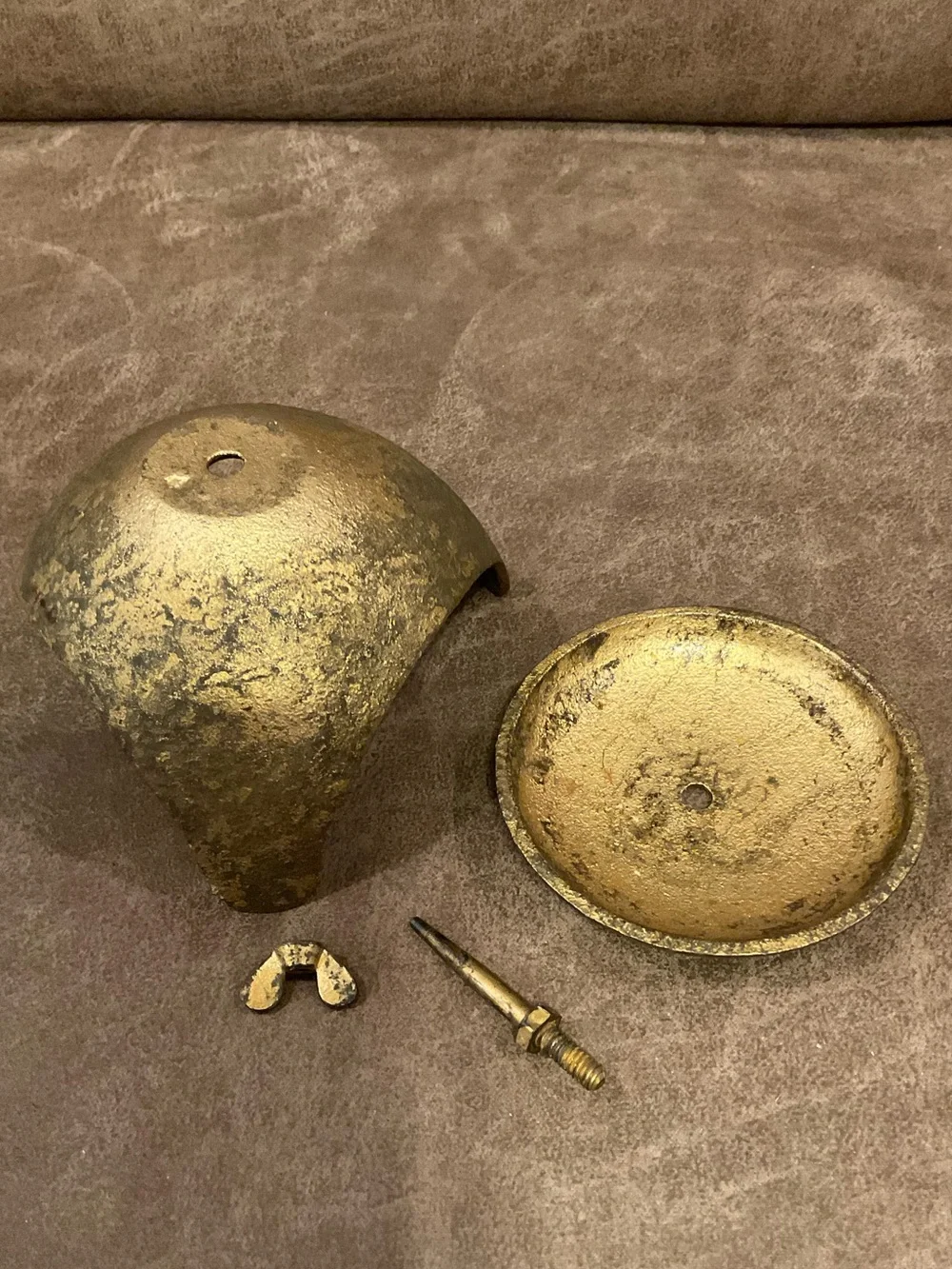 Japanese Iron Candleholder with Gold Finish